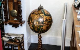 Cocktail Globe, modern, globe decorated with ancient map,