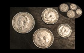 George V - 1921 Set of 4 Uncirculated ( Mint ) Maundy Silver Coins, For the Year of 1921,