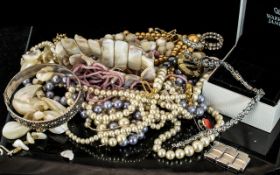 Collection of Costume Jewellery, comprising a silver crystal and Topaz bracelet, needs link repair,