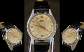 Doxa - 1950's Mechanical Anti-Magnetioue Steel Cased Wrist Watch. Cal 1147, Signed to Dial.