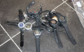 Collection of Nine Gentleman's Fashion Watches, comprising , Montine, Casio, M & S, Sekonda,