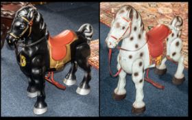 Pair of Vintage Mobo Bronco Metal Riding Horses.