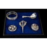 A Very Fine Collection of Assorted Vintage and Antique Sterling Silver Jewellery Items + Caddy