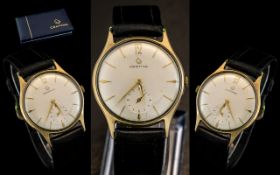 Certina 1960's Gents 9ct Gold Cased Mechanical Wrist Watch, With Attached Leather Watch Strap,