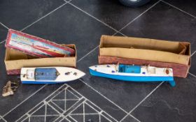 Two Hornby Tin Plate Speed Boats models 'Racer 3' and 'Swift'.