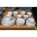 Royal Albert Val D'Or Bone China Tea Set, comprising six tea cups, seven saucers, six side plates,