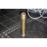 Large Brass Artillery Shell, from HMS Andrometer. Measures 25" tall.