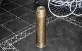 Large Brass Artillery Shell, from HMS Andrometer. Measures 25" tall.