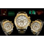 Rolex ' Daytona ' Gents Oyster Perpetual 18ct Gold and Steel Chronometer - Cosmograph Wrist Watch.