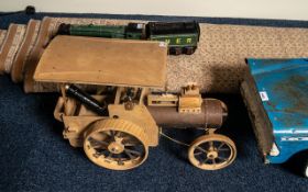 A Scratch Built Steam Tractor For Finishing wooden metal construction. Length 23 inches.