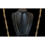 Ladies or Gents Superb 9ct Gold Fancy Long Chain, Excellent Design. Full Hallmark for 9.375.
