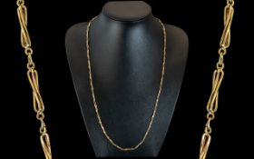 Ladies or Gents Superb 9ct Gold Fancy Long Chain, Excellent Design. Full Hallmark for 9.375.