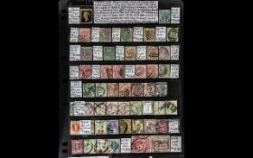 Stamp Interest - GB Collection on Hagners, 1840-1918, with surface printed values some cds,