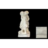 White Porcelain Figure Of a Boy & Girl,