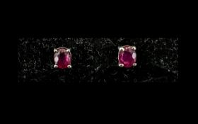 Ruby Solitaire Stud Earrings, single, ov