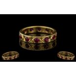 18ct Yellow Gold - Attractive Ruby Set F