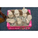 Collection of Six Stone Garden Ornaments