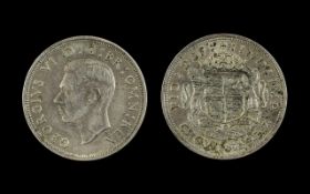 George VI 1937 Silver Half Crown High Gr