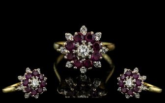 18ct Yellow Gold - Attractive Ruby and D