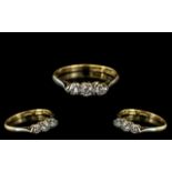 18ct Gold and Platinum Attractive 3 Ston