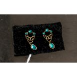 Turquoise Drop Earrings in Belle Epoque