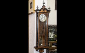 Vienna Regulator Wall Clock, Walnut Case