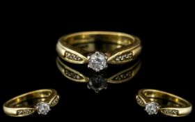 Ladies 18ct Gold Attractive Single Stone