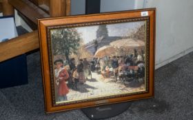 Signed Print - View of a Flower Market I