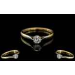 18ct Gold And Platinum Single Stone Diam