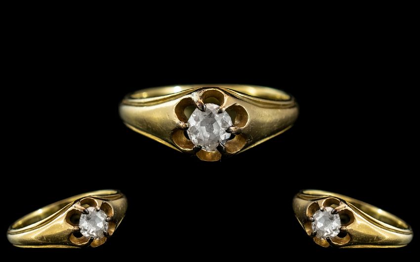18ct Gold - Attractive Single Stone Diam