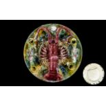Majollica Lobster Plate, Portuguese, wit