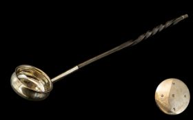 George III - Superb Sterling Silver Horn Handle and Silver Bowl Tody Ladle. Hallmark Glasgow 1820.