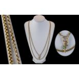 Victorian Superb Quality 15ct Gold Long Muff Chain with Attached Watch Key ( 15ct ) Set with