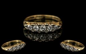 Ladies 18ct Gold Attractive 5 Stone Diamond Set Ring. Marked 18ct Gold and Dated 27-3-15 to Interior