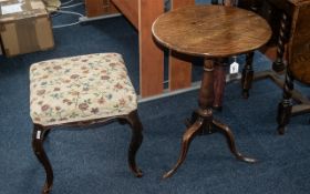 Circular Oak Occasional Table, raised on a pedestal base with three splayed legs. 19'' diameter x