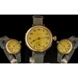 American Watch Co Eligin - Seven Jewels Double Roller 9ct Gold Mechanical Ladies Wrist Watch.