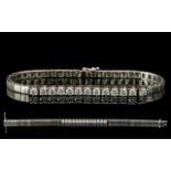 18ct White Gold - Stunning Diamond Set Bracelet. Full Hallmark for 750 - 18ct. The 13 Round Modern