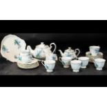 Royal Albert Bone China Tea Set 'Forget Me Not', comprising a large and small teapot, sugar bowl and
