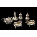 Collection of Silver Items. Consists of 2 Small Salt Dishes, 3 Small Salts Shakers + 1 Other. All