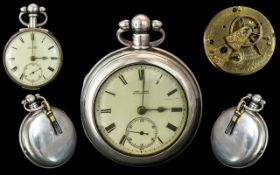 Edwardian Period Sterling Silver Pair Cased - Key wind Pocket Watch. Movement Signed John Greig of