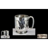 Edwardian Period Small Sterling Silver Cup with Large C Handle, Excellent Proportions. Hallmark