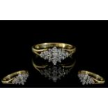 Ladies 18ct Gold Attractive Diamond Set Ring. Full Hallmark for 750 - 18ct to Interior of Shank. The