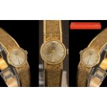 Tudor Royal by Rolex Ladies 9ct Gold Mechanical Wind Wrist Watch. Signed to Dial and Strap. c.1960'