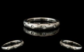 Platinum Diamond Bombay Style Ring, set with round brilliant cut diamonds, fully hallmarked. Ring