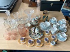 Collection of Assorted Porcelain & Glass, comprising a Royal Grafton tea set of six cups, saucers,