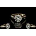Ladies 18ct Single Stone Diamond Ring, round modern brilliant cut, estimated diamond weight 1.7