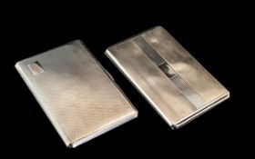 A Pair of Hallmarked 1920's Gentleman's Pair of Large Sterling Silver Cigarette Cases. Both Engine