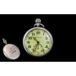 Jaeger - Le - Coultre Open Faced Military Pocket Watch. Marked to Back Cover. Government Issue - G.