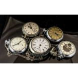 New York Standard Watch Company Nickel Cased Pocket Watch, white porcelain dial, Roman numerals.