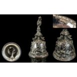 Elkington & Company Superb Cast / Heavy Silver Plated Bell. c.1860's. Profusely Decorated with